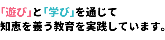 「遊び」と「学び」を通じて知恵を養う教育を実践しています。